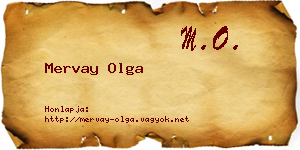 Mervay Olga névjegykártya
